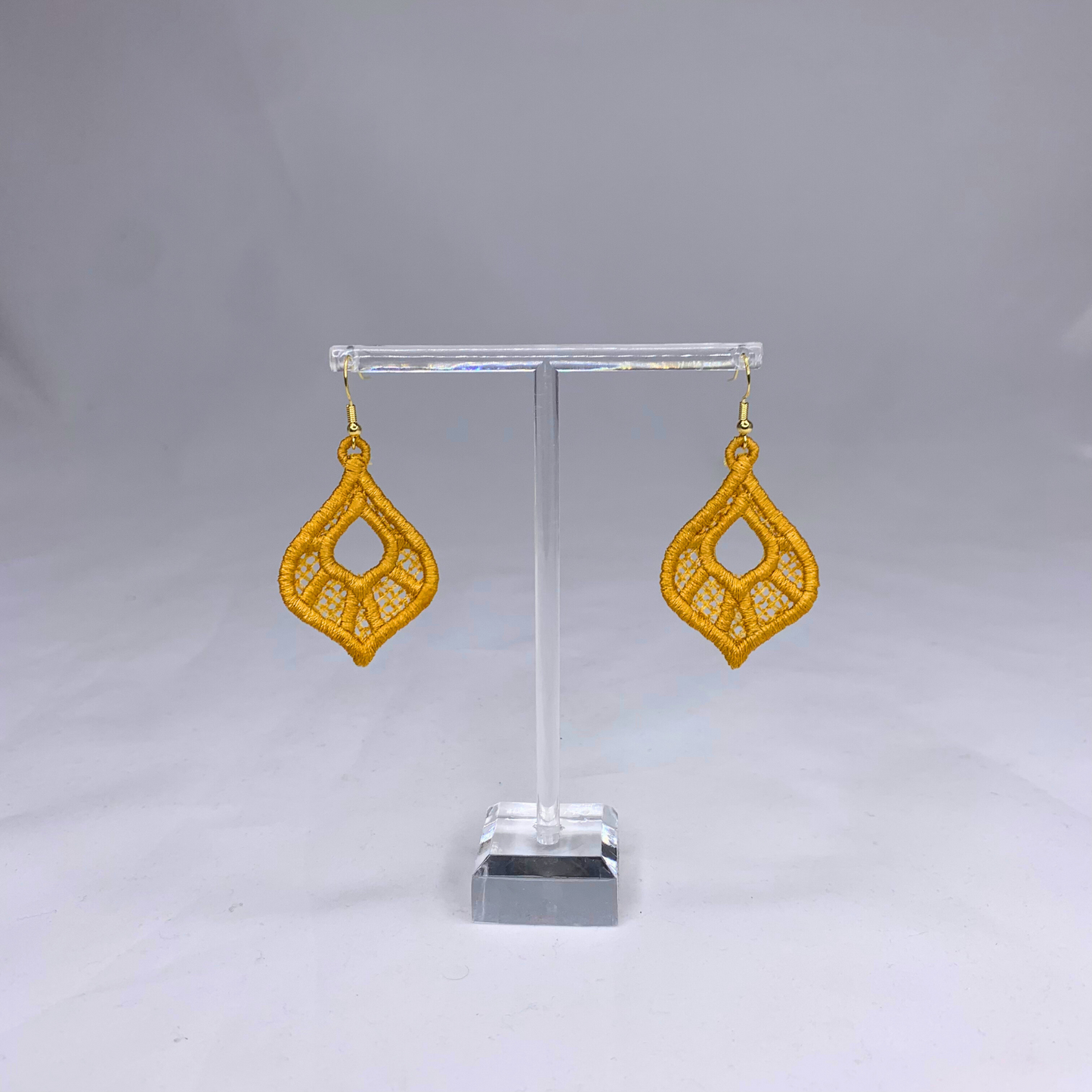 Hollow Teardrops Embroidered Earrings