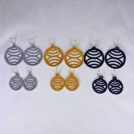 Circle Loops Embroidered Earrings