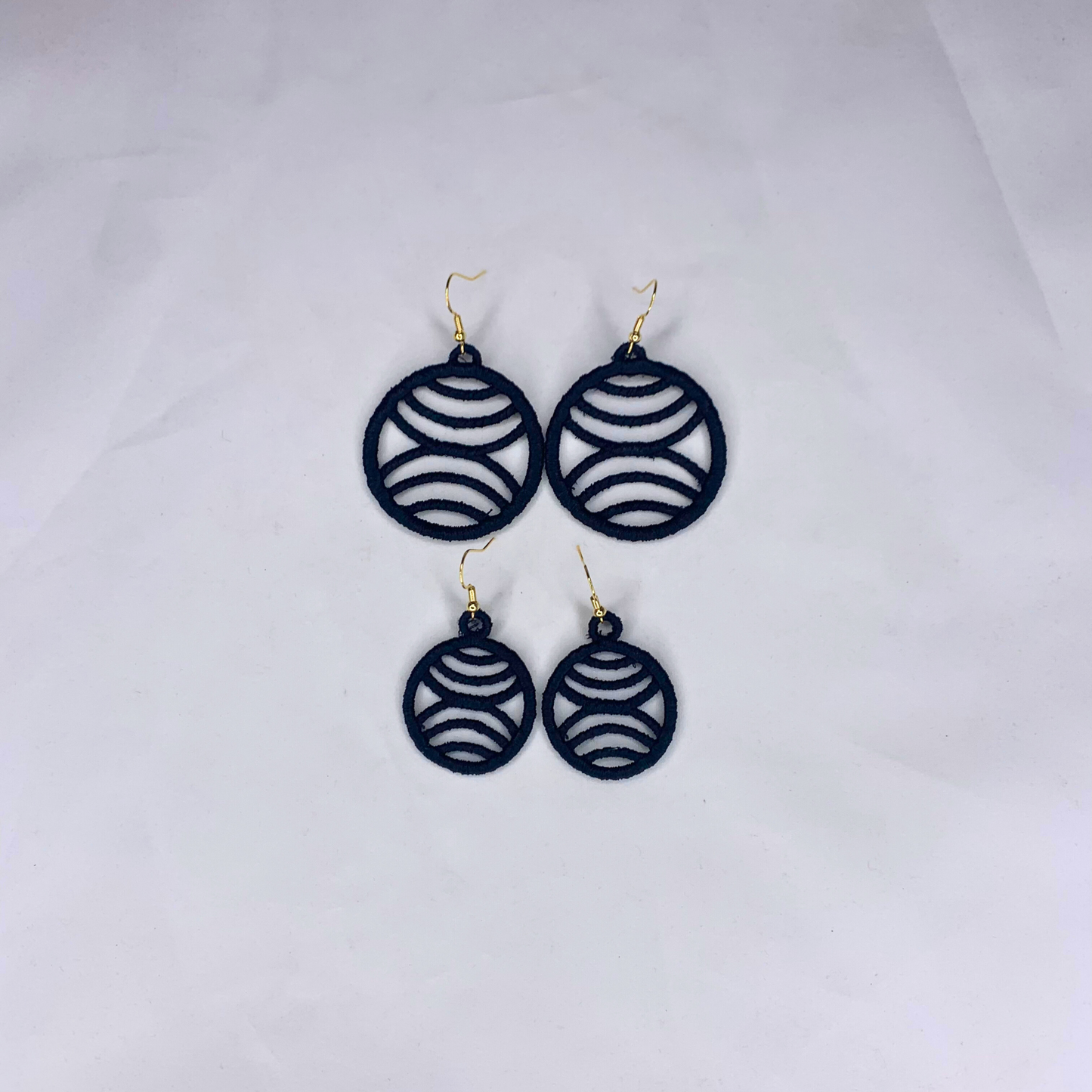 Circle Loops Embroidered Earrings