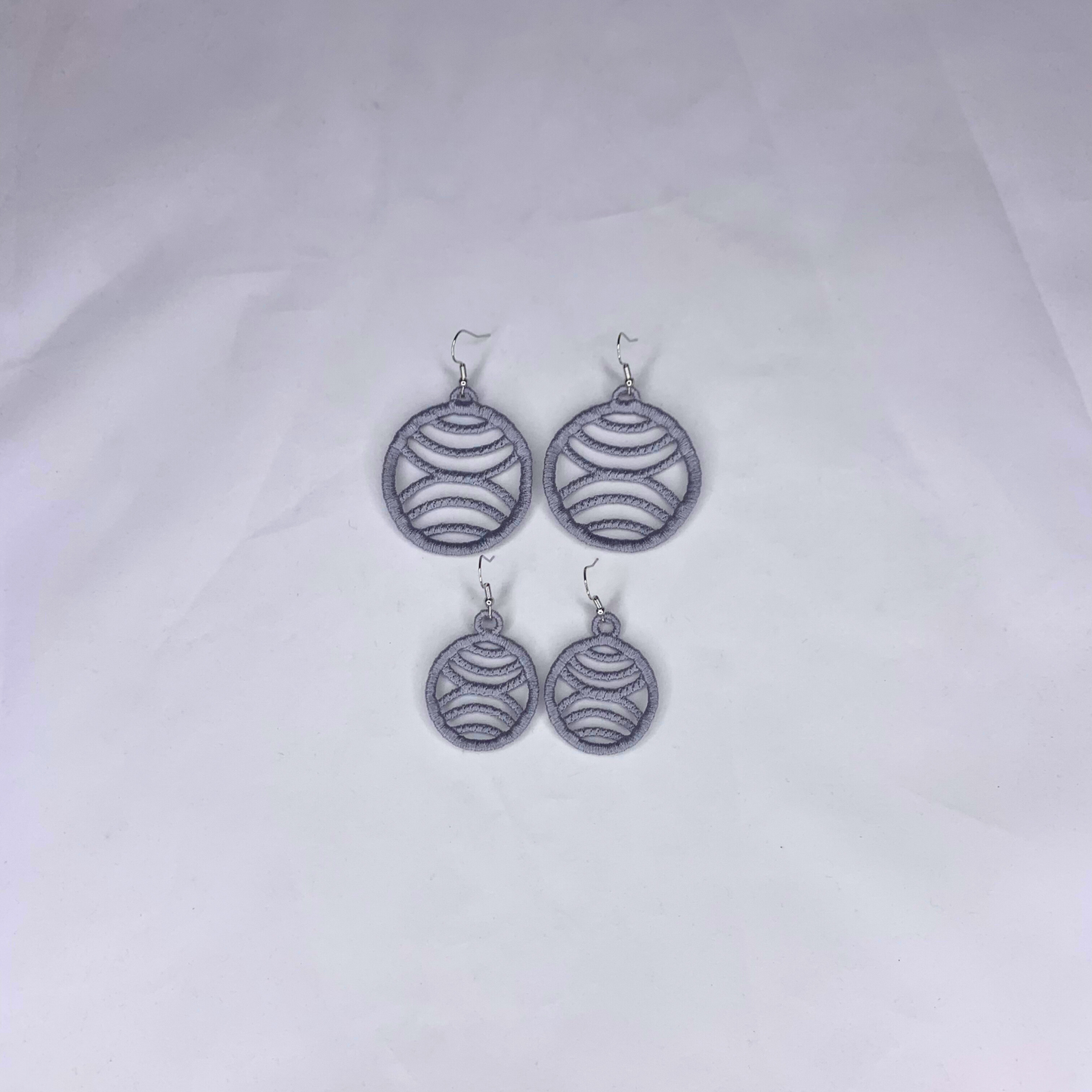 Circle Loops Embroidered Earrings