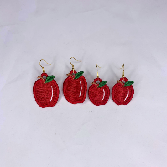 Apple Embroidered Lace Earrings