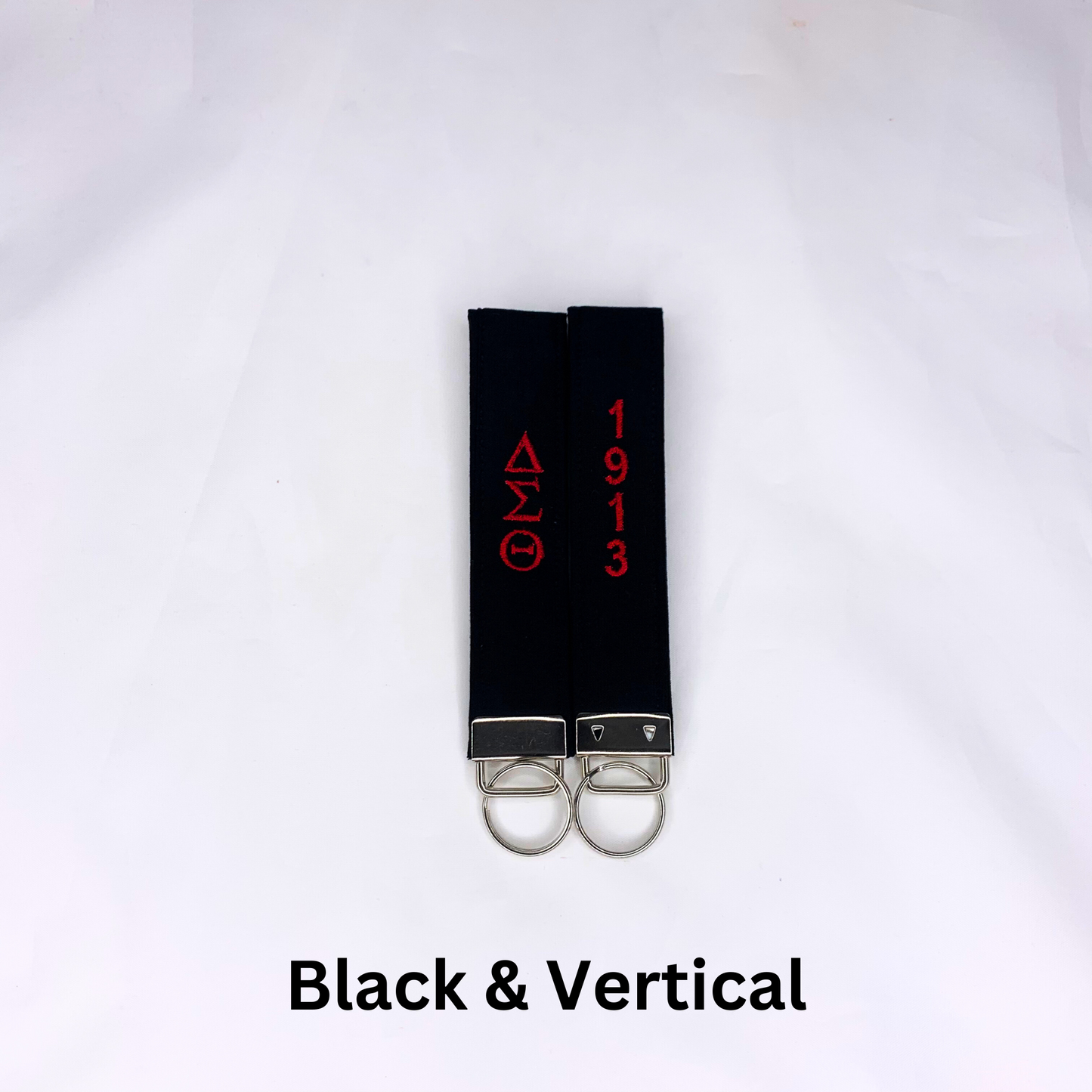 Delta Sigma Theta Red and White Embroidered Key fob