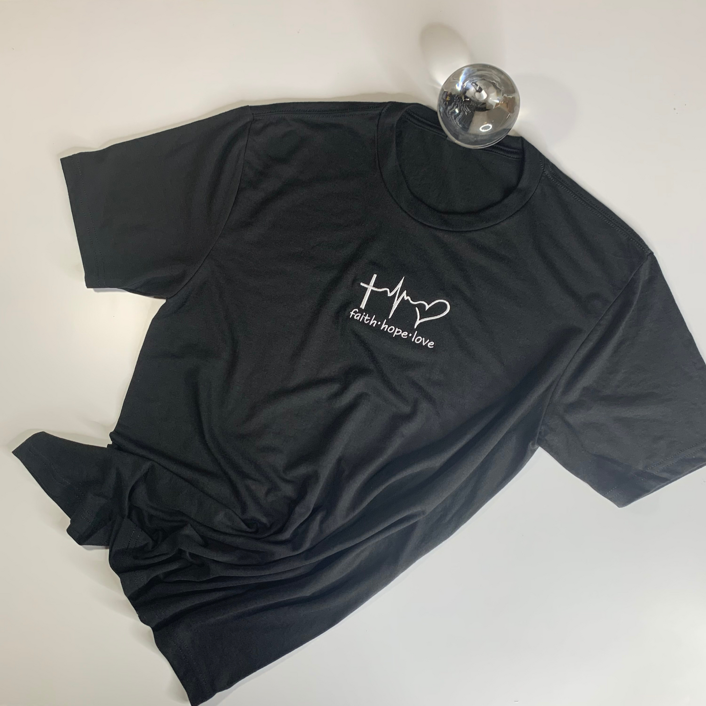 Faith Hope Love Embroidered T-shirt