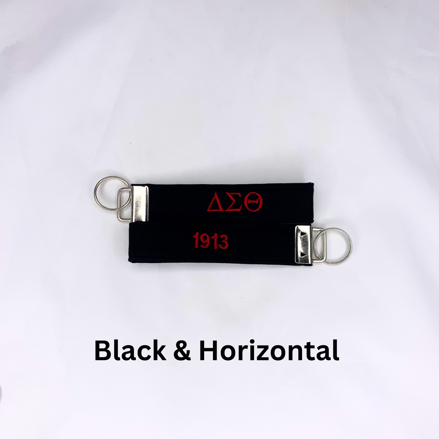 Delta Sigma Theta Red and White Embroidered Key fob