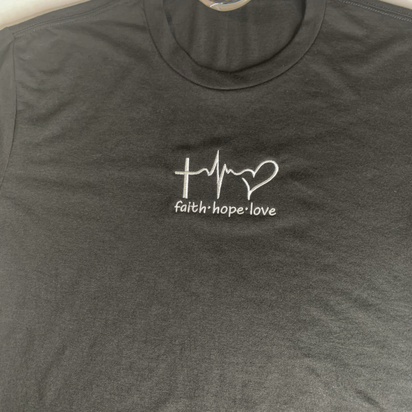 Faith Hope Love Embroidered T-shirt