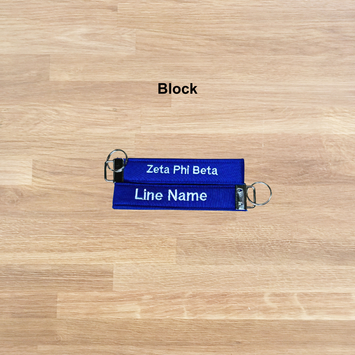 Zeta Phi Beta Blue and White Personalized Embroidered Key fob