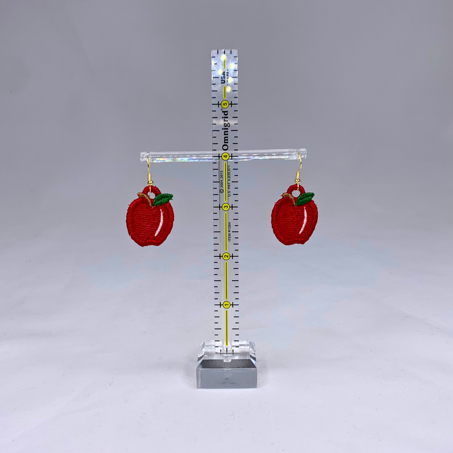 Apple Embroidered Lace Earrings