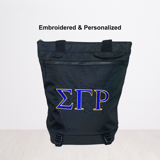 Sigma Gamma Rho Personalized Embroidered Convertible Tote Bag Backpack