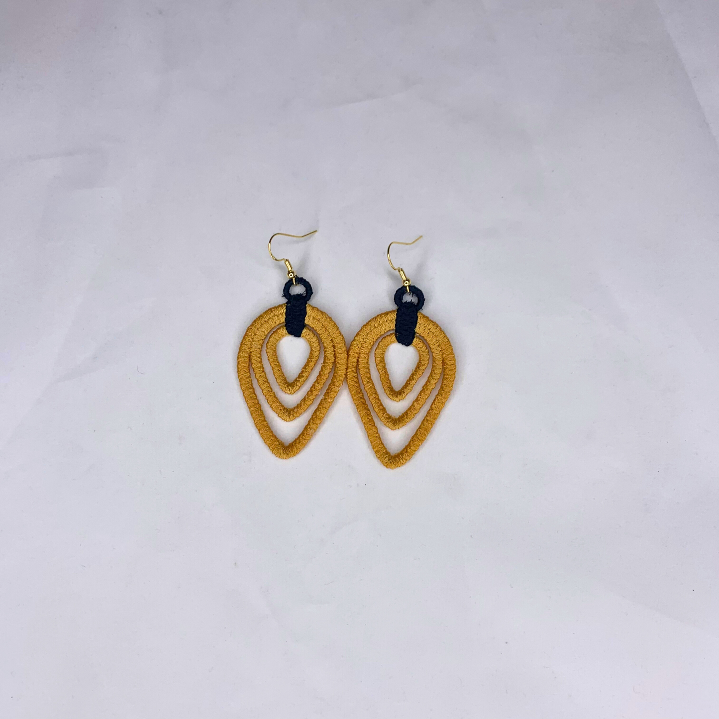 Concentric Teardrops Embroidered Earrings