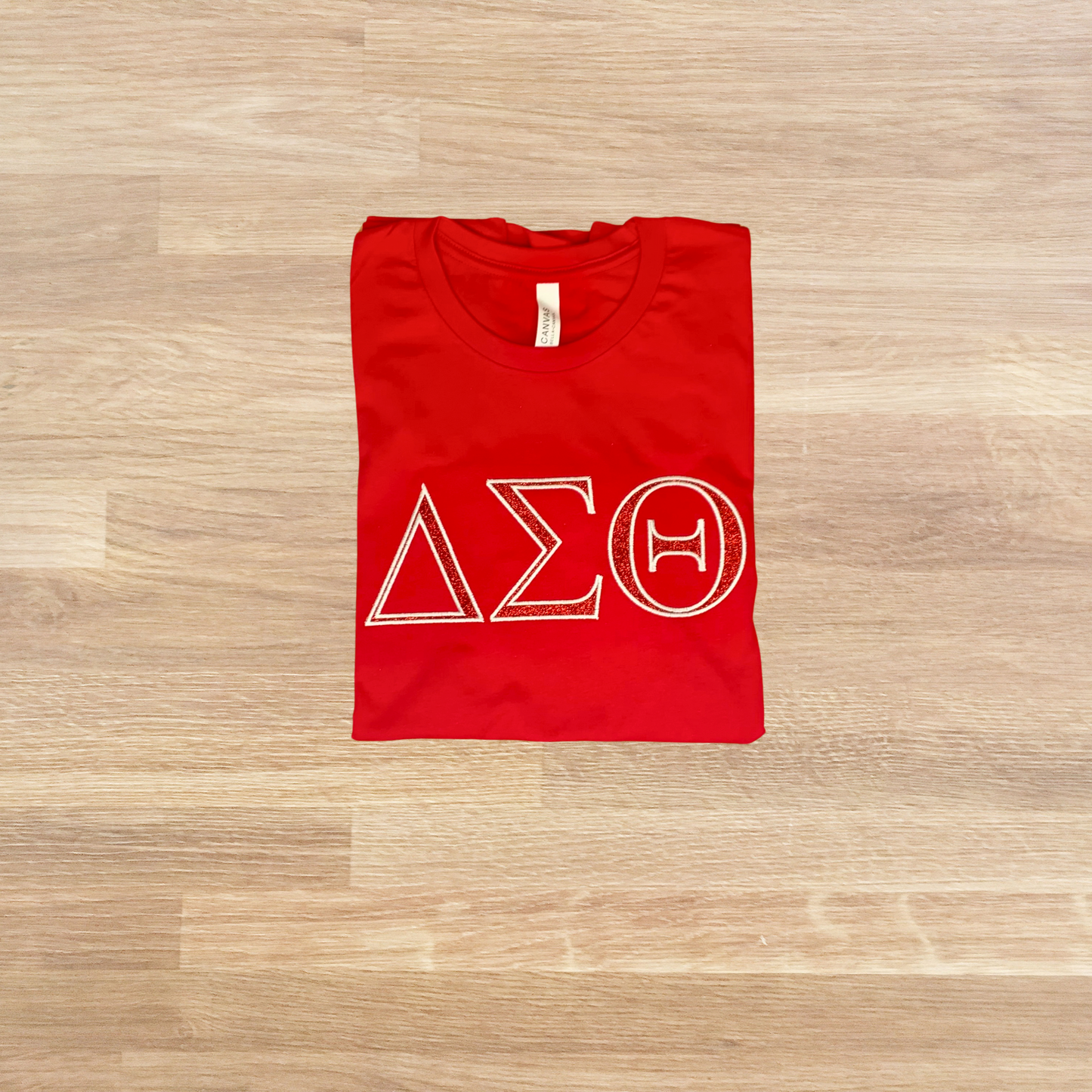Delta Sigma Theta Embroidered Glitter T-Shirt