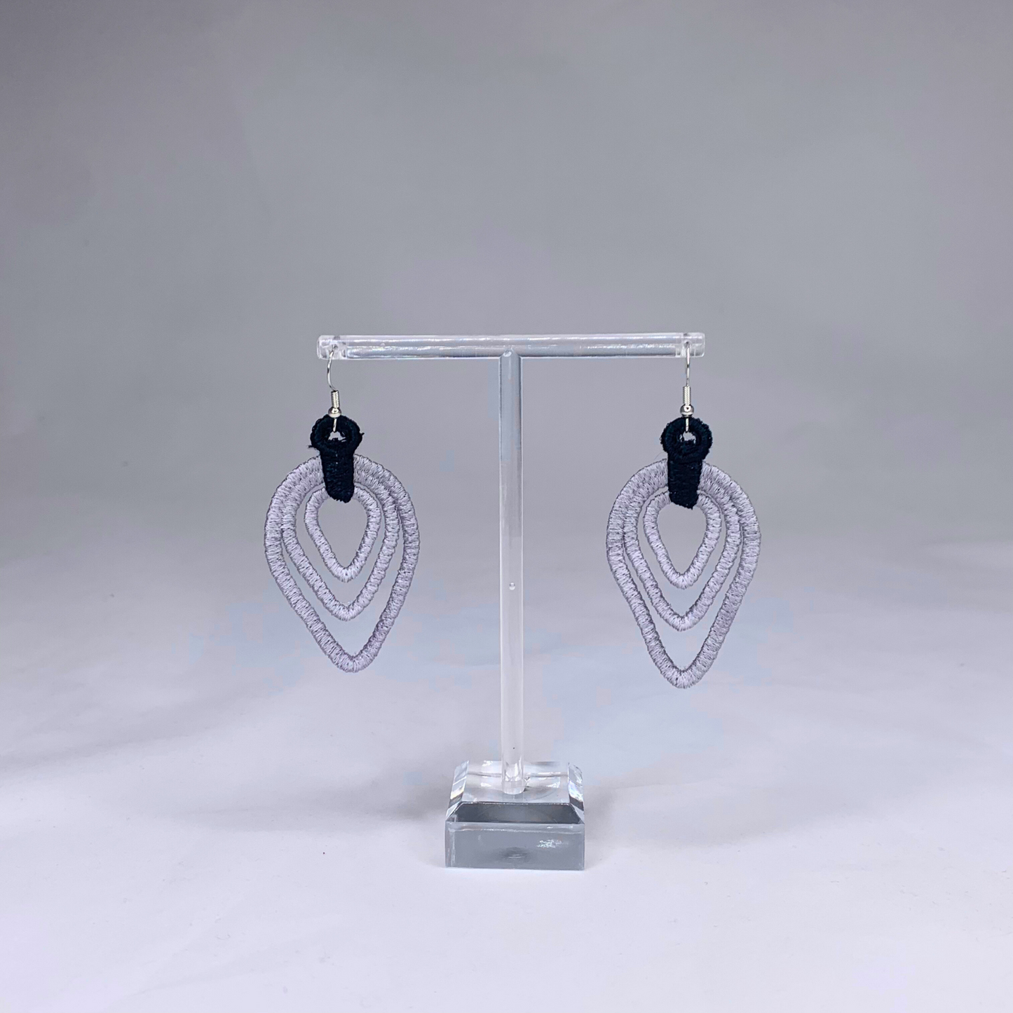 Concentric Teardrops Embroidered Earrings