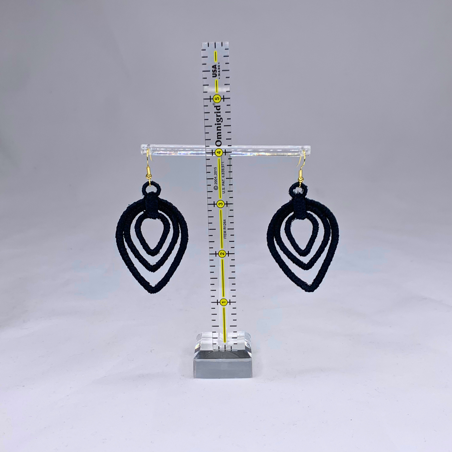 Concentric Teardrops Embroidered Earrings