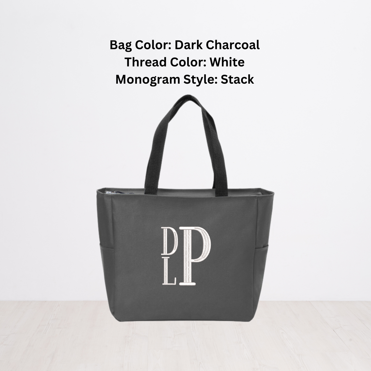 Monogrammed Embroidered Canvas Tote Bag