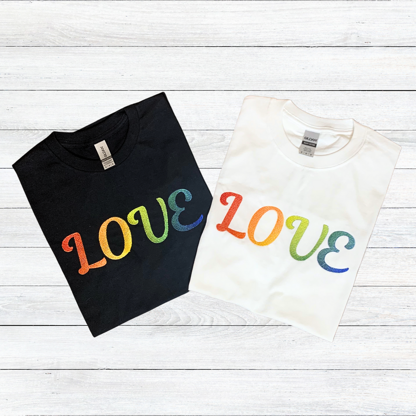 Rainbow Love Embroidered Shirt