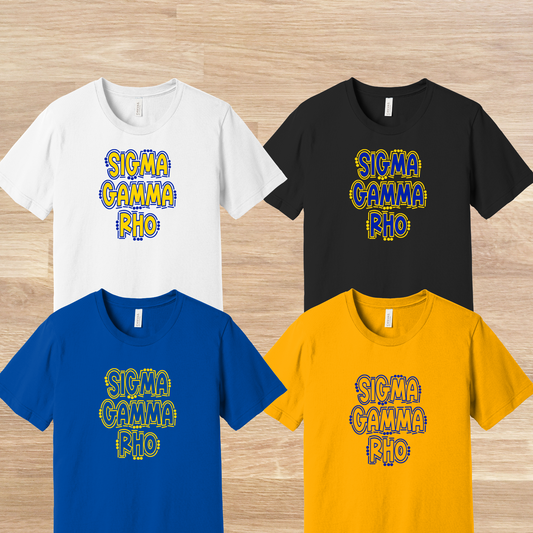 Sigma Gamma Rho Retro Doodle 80s Style T-Shirt