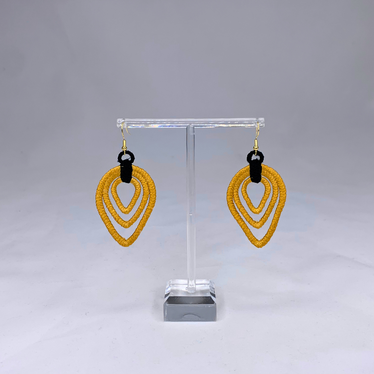 Concentric Teardrops Embroidered Earrings