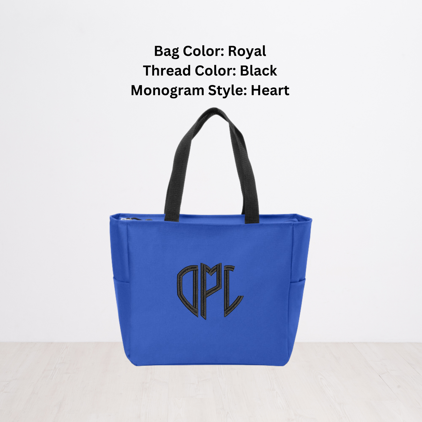 Monogrammed Embroidered Canvas Tote Bag