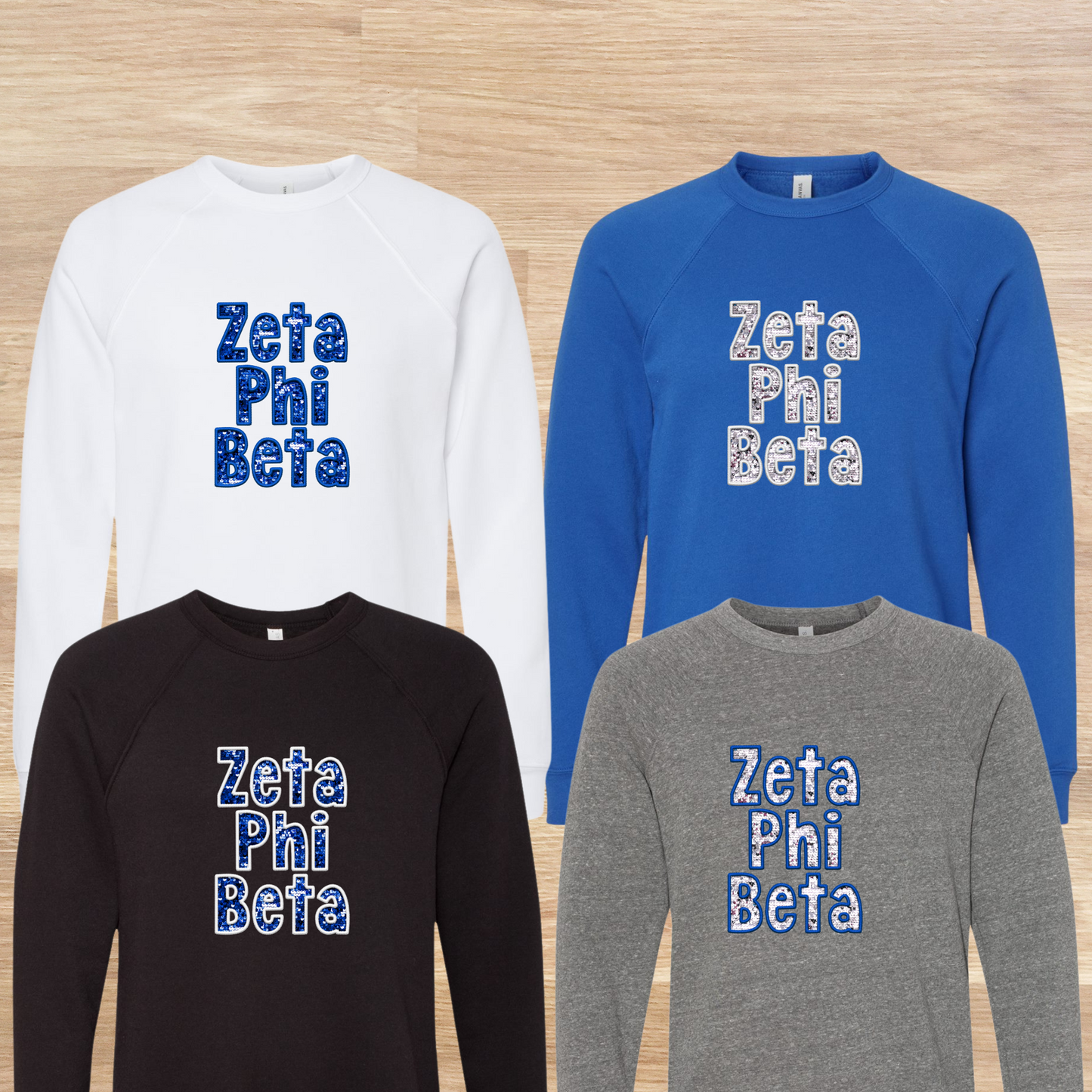 Zeta Phi Beta Faux Embroidered Sequins Sweatshirt