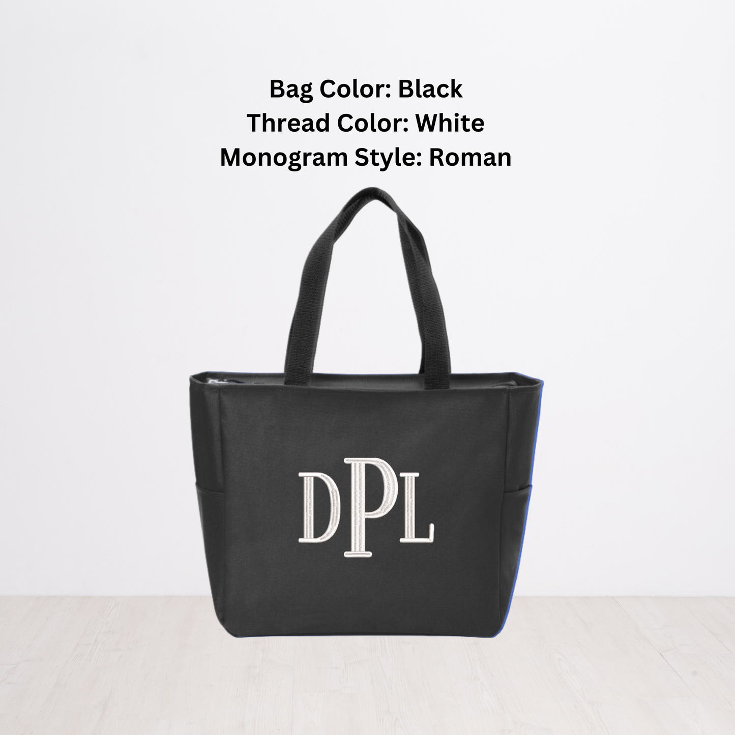 Monogrammed Embroidered Canvas Tote Bag
