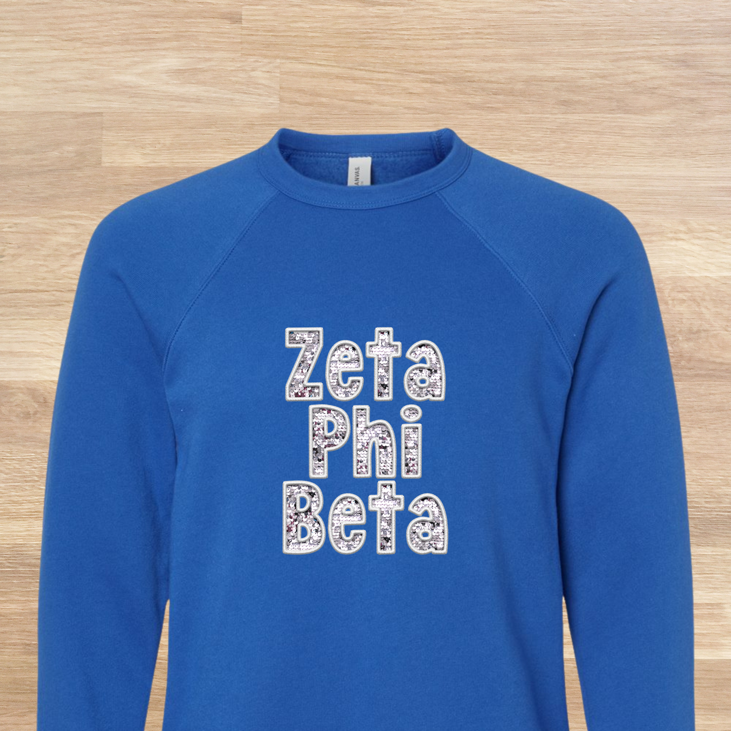 Zeta Phi Beta Faux Embroidered Sequins Sweatshirt