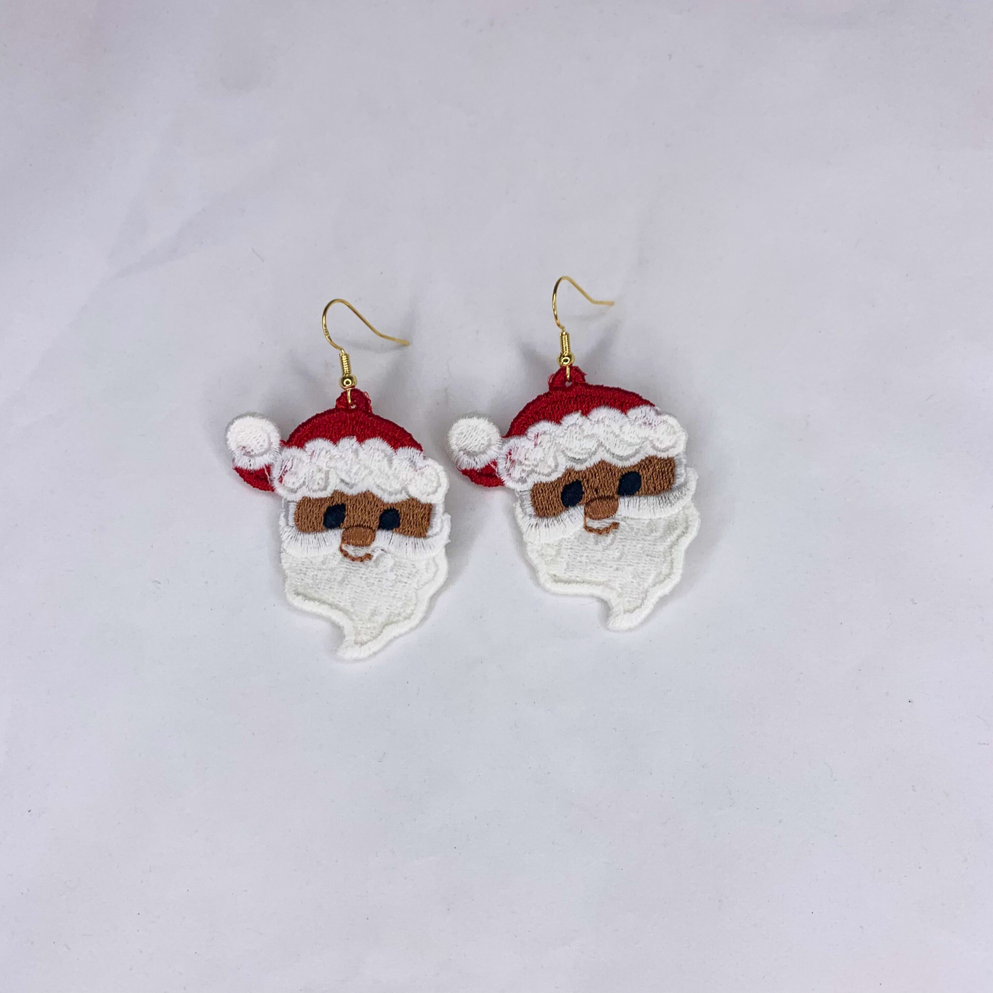 Santa Embroidered Lace Earrings