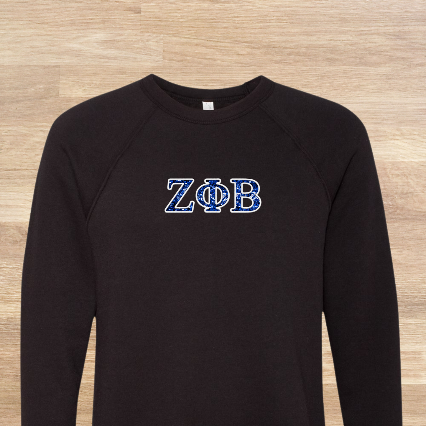 Zeta Phi Beta Greek Letters Faux Embroidered Sequins Sweatshirt