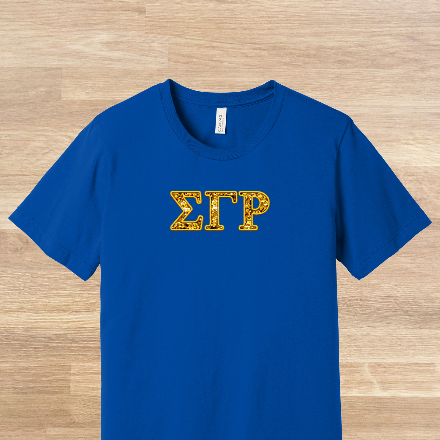 Sigma Gamma Rho Greek Letters Faux Embroidered Sequins T-Shirt