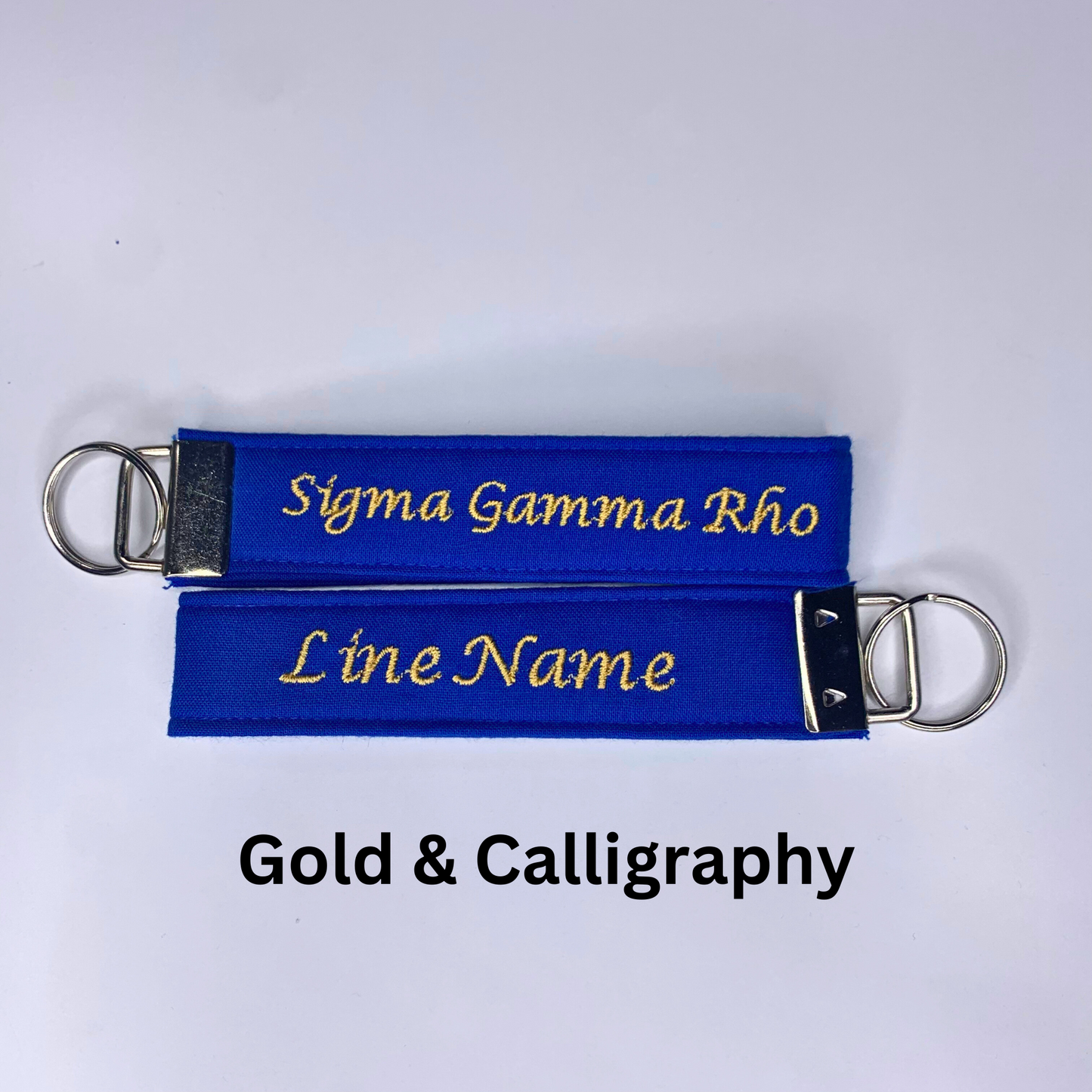 Sigma Gamma Rho Blue and Gold Personalized Embroidered Key fob