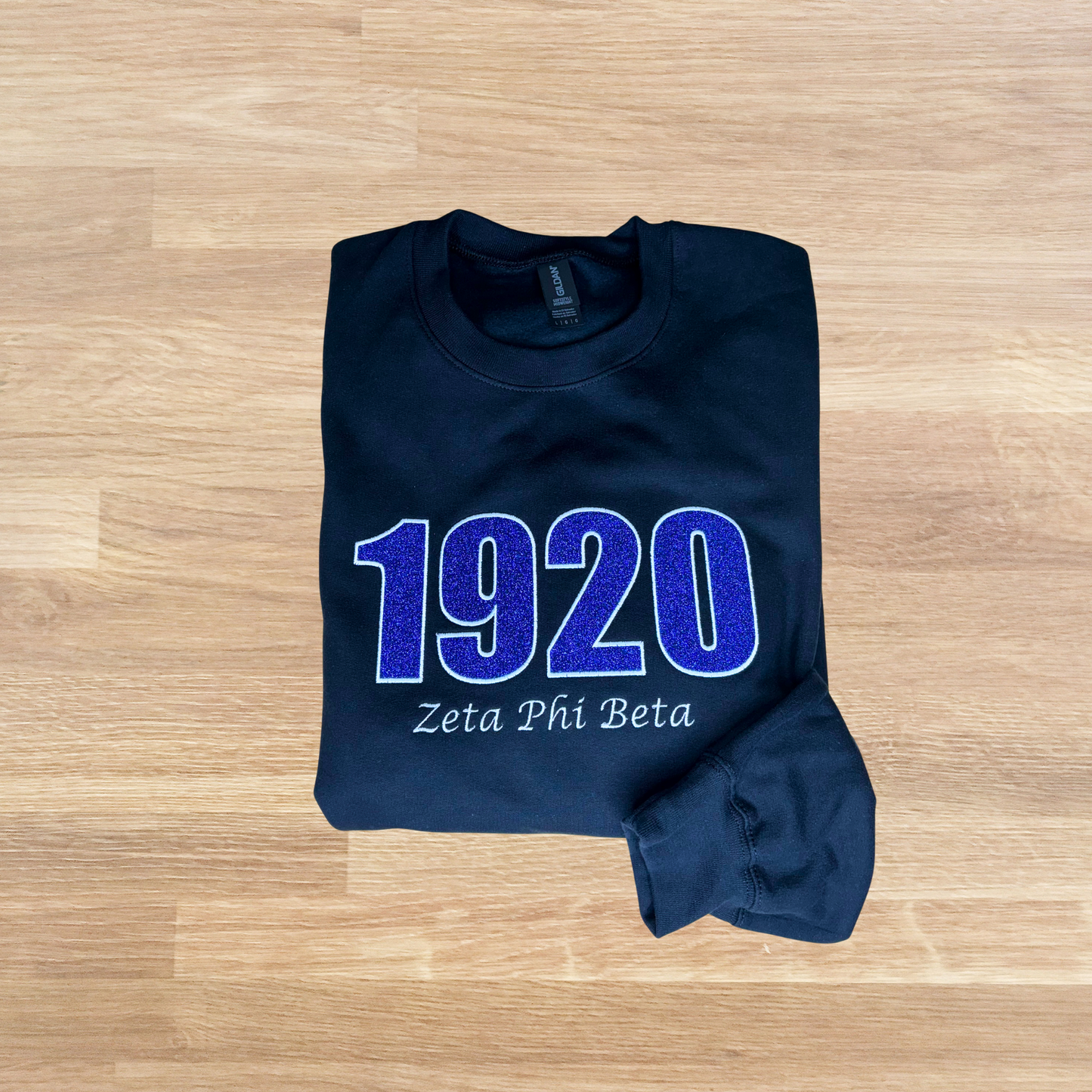 1920 Embroidered Glitter Sweatshirt