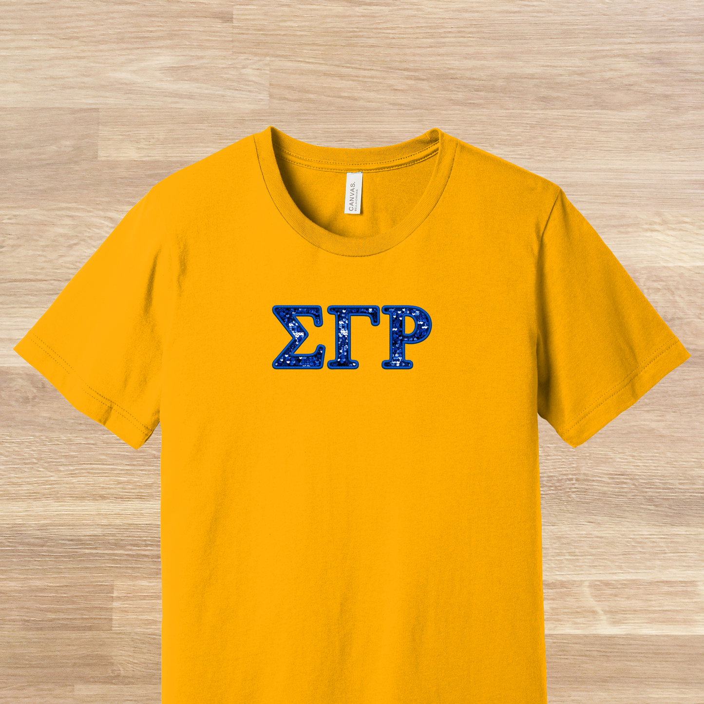 Sigma Gamma Rho Greek Letters Faux Embroidered Sequins T-Shirt