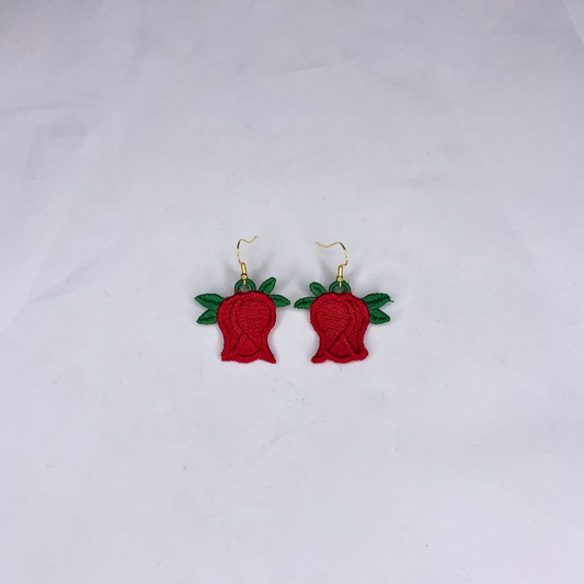 Rose Embroidered Lace Earrings