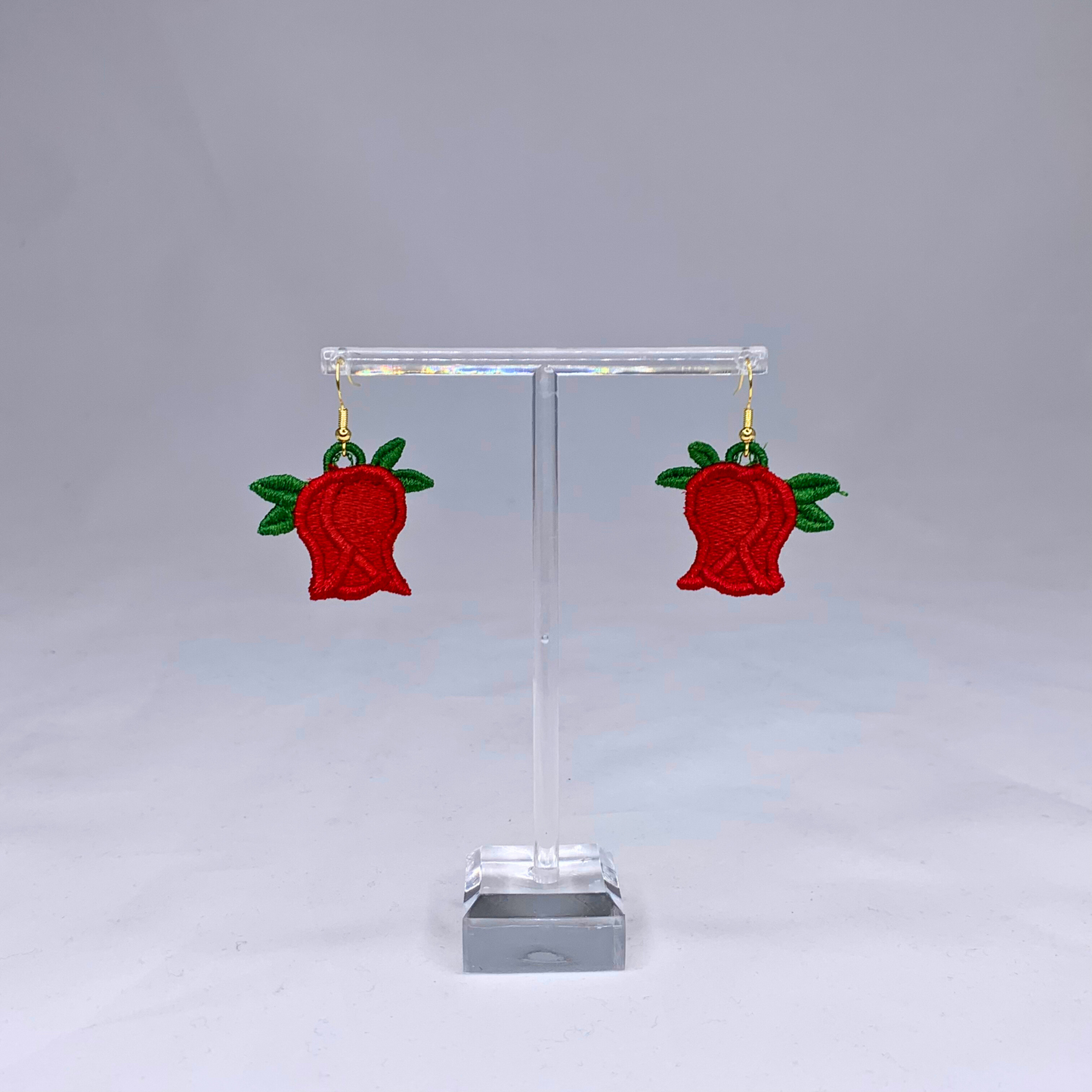 Rose Embroidered Lace Earrings