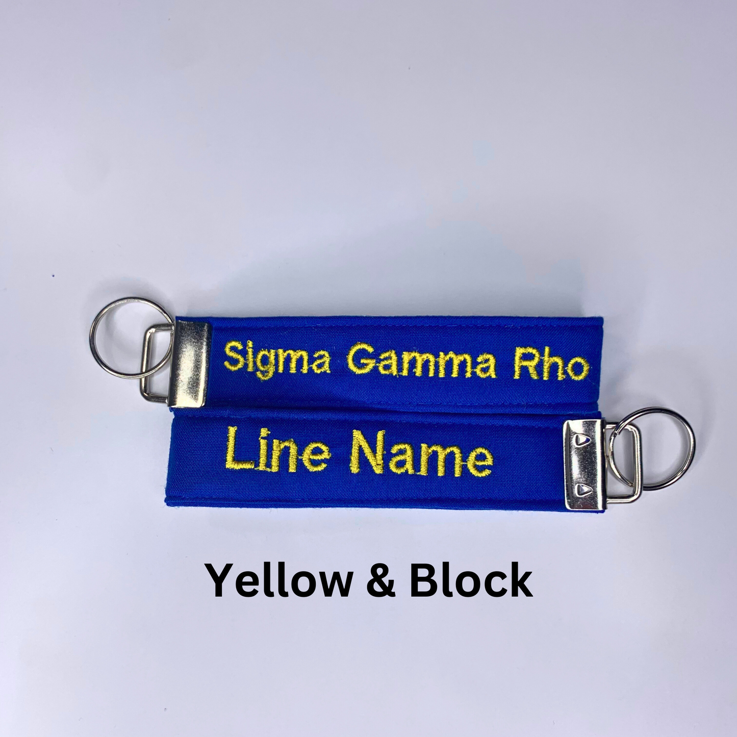 Sigma Gamma Rho Blue and Gold Personalized Embroidered Key fob