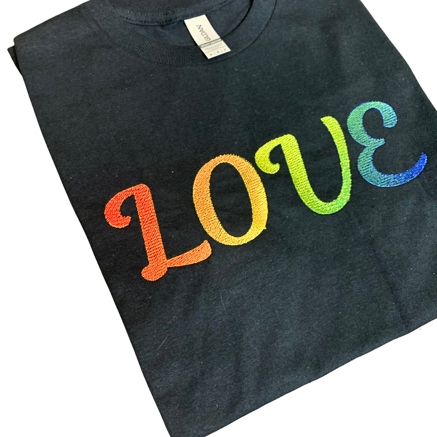 Rainbow Love Embroidered Shirt