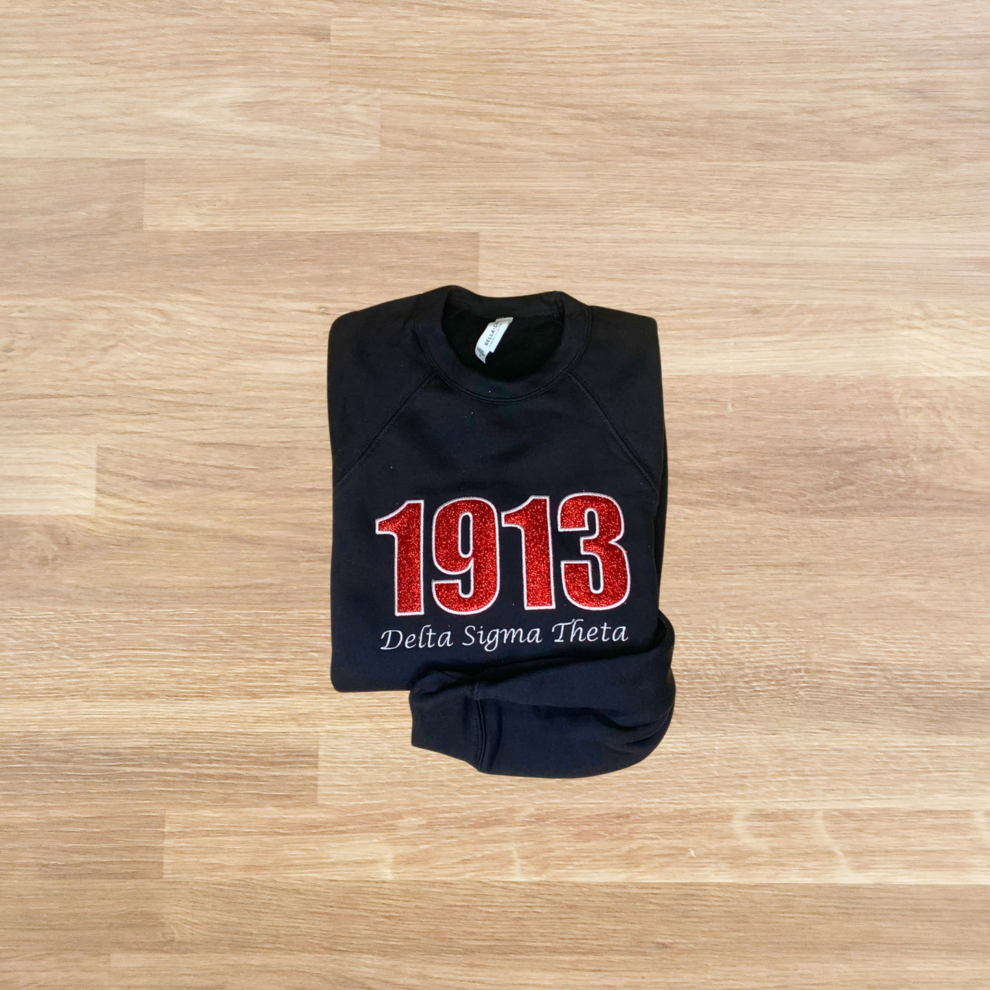 1913 Delta Sigma Theta Embroidered Glitter Sweatshirt