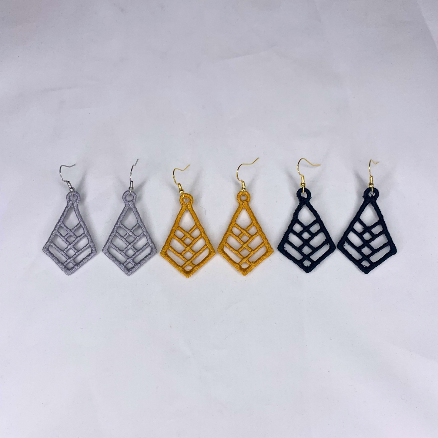 Intertwined Diamond Embroidered Earrings