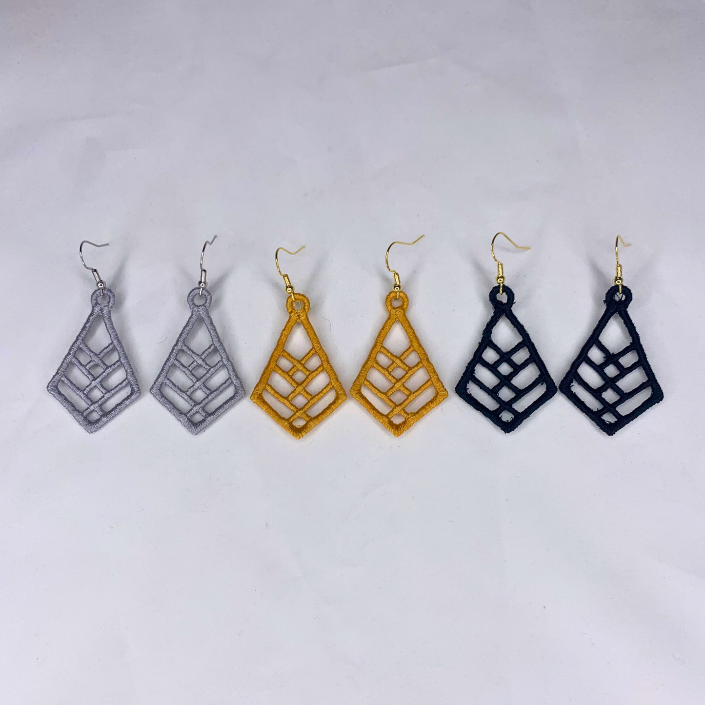 Intertwined Diamond Embroidered Earrings