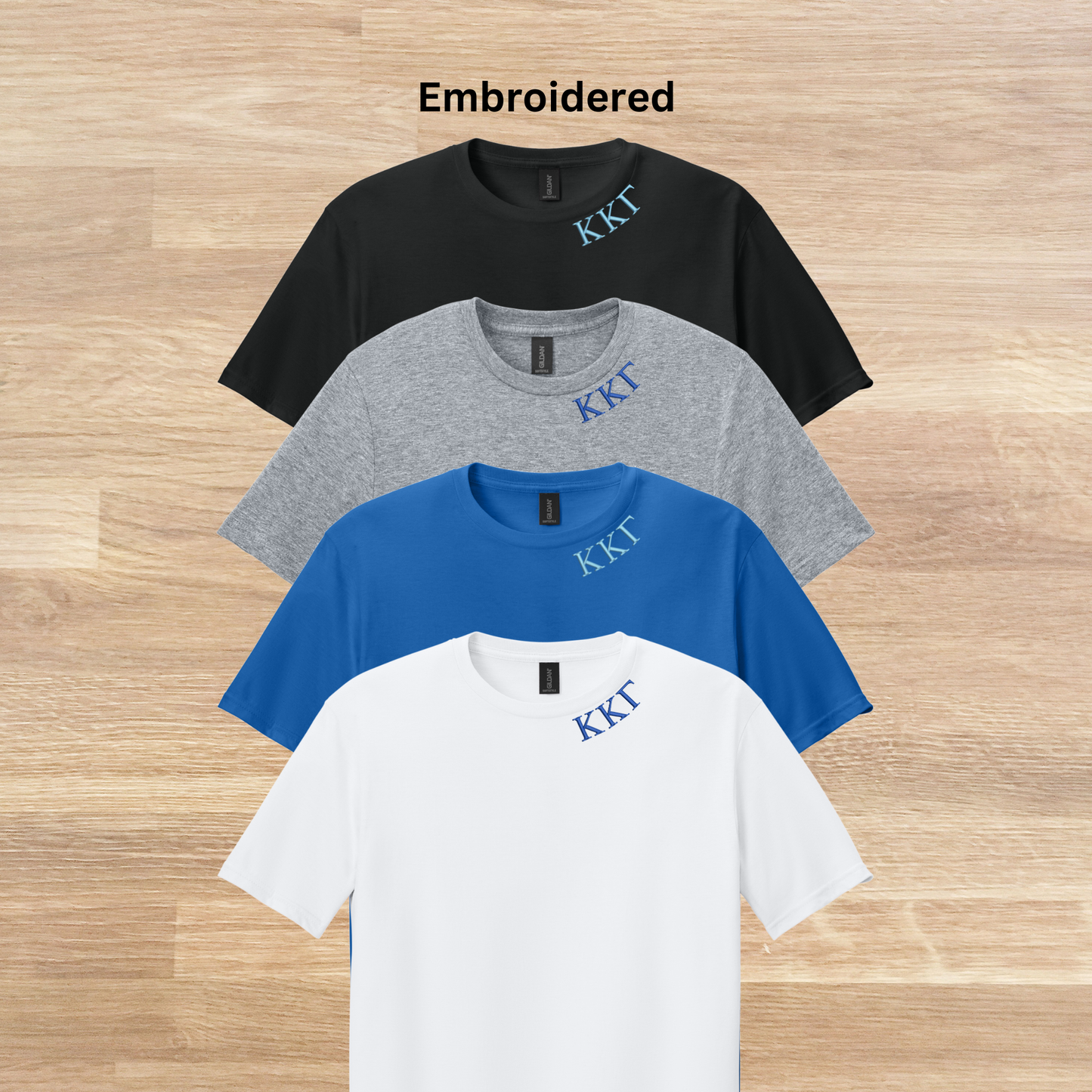 Kappa Kappa Gamma Collared Embroidered T-Shirt, Minimalist T-Shirt