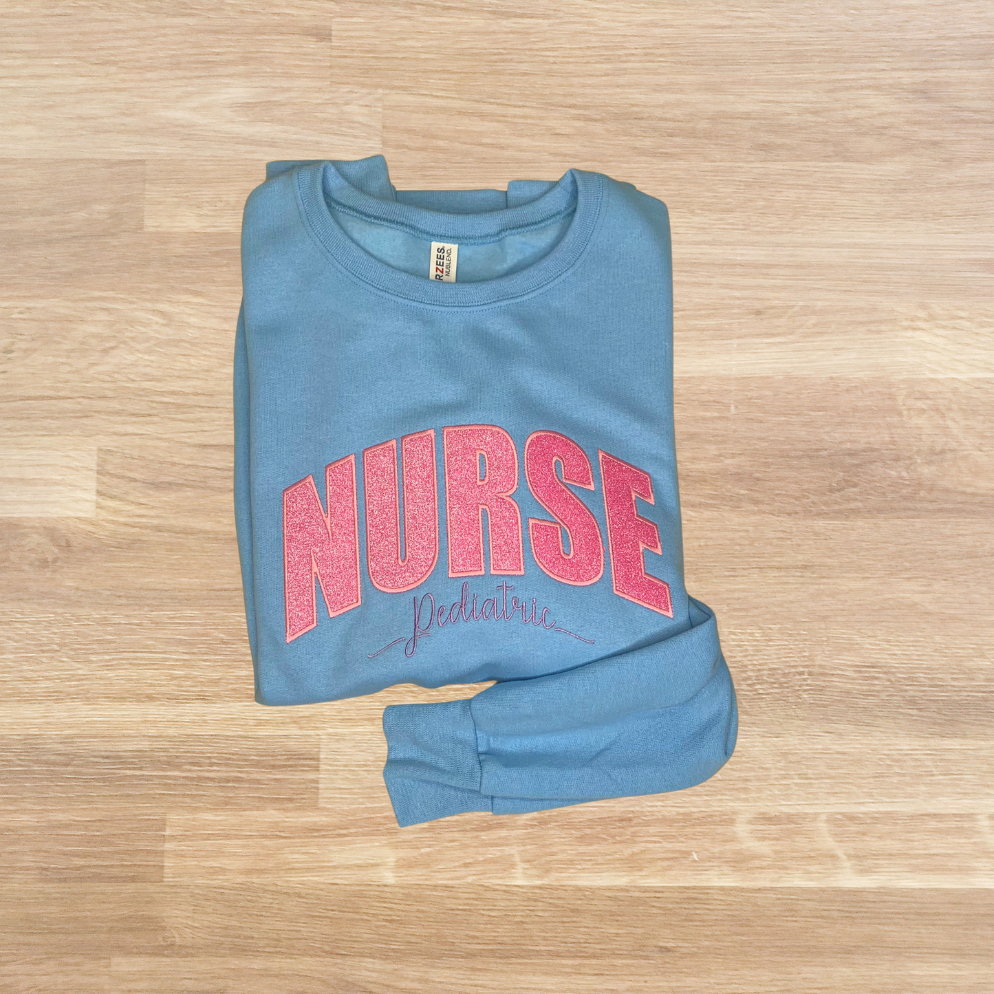 Nurse Embroidered Glitter Sweatshirt
