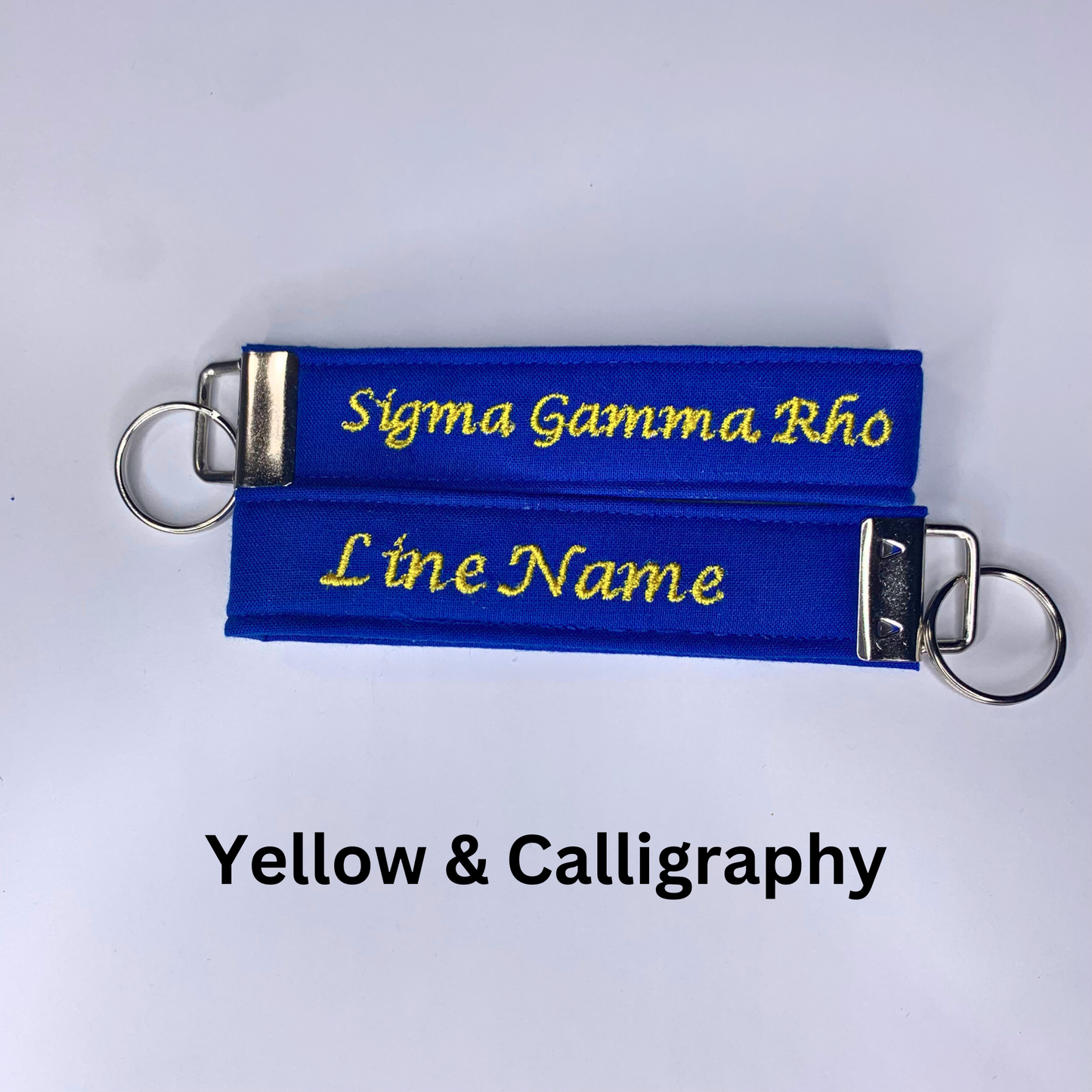 Sigma Gamma Rho Blue and Gold Personalized Embroidered Key fob