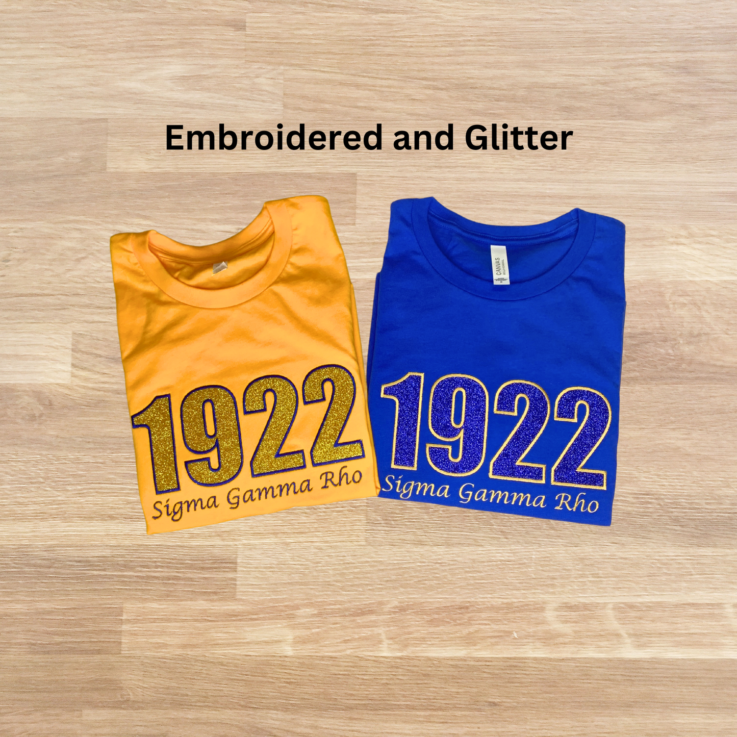 1922 Sigma Gamma Rho Embroidered Glitter T-Shirt