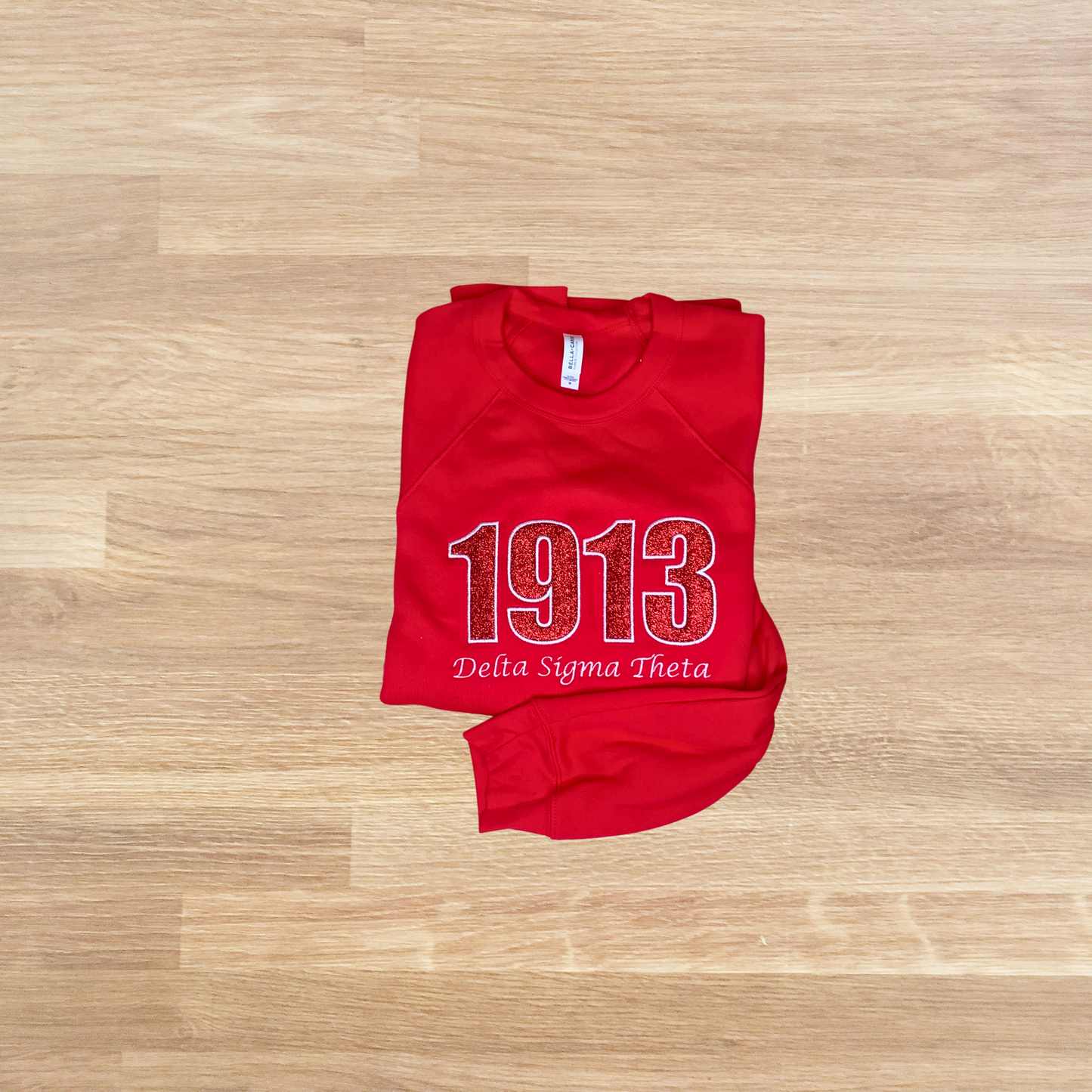 1913 Delta Sigma Theta Embroidered Glitter Sweatshirt