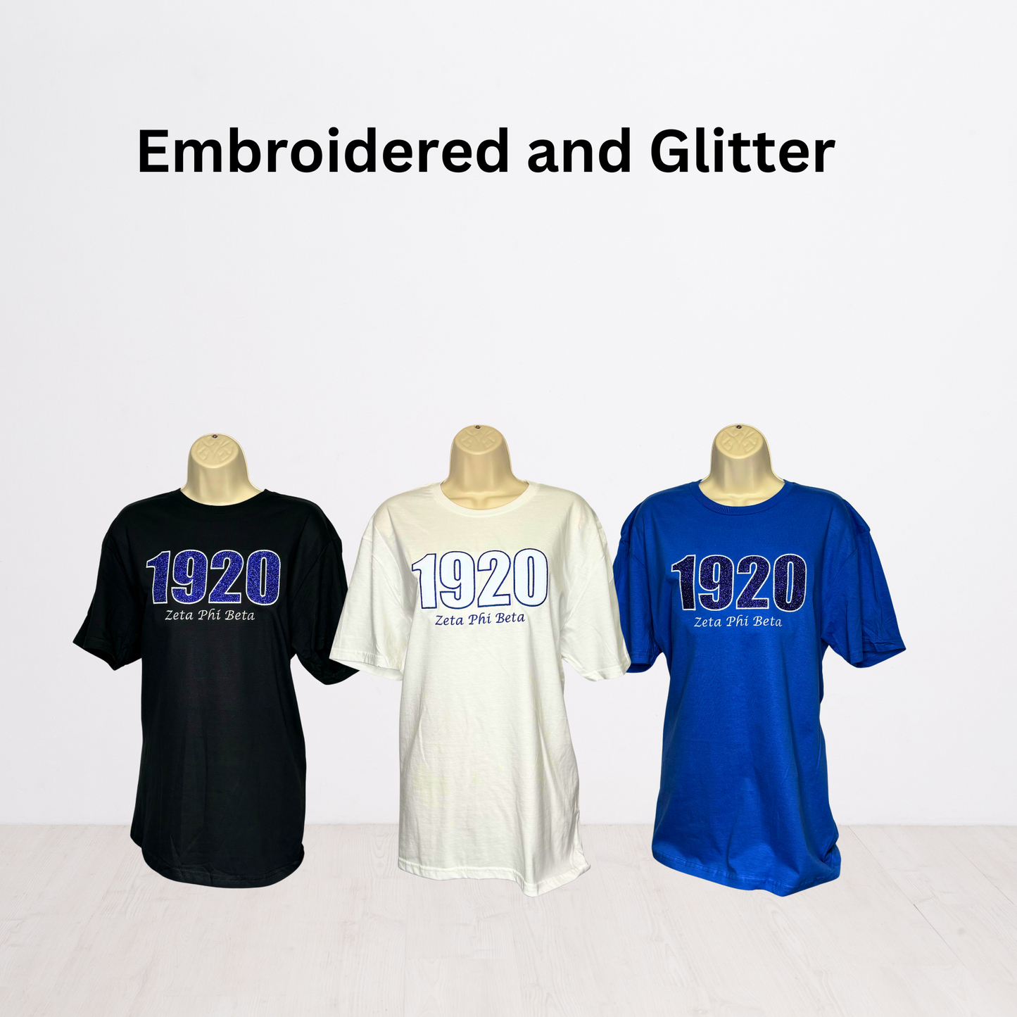 1920 Embroidered Glitter T-Shirt