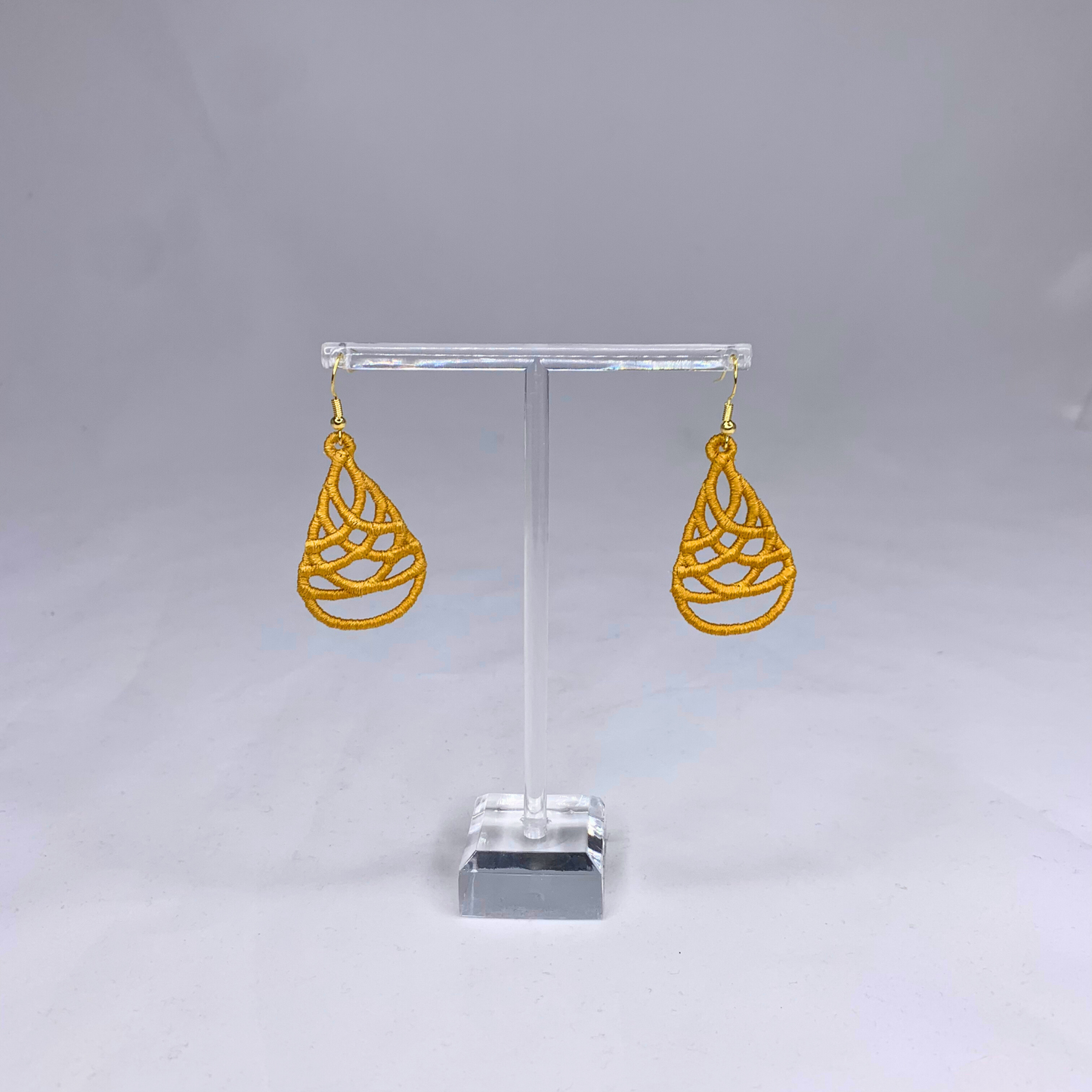 Teardrop Swirl Embroidered Earrings