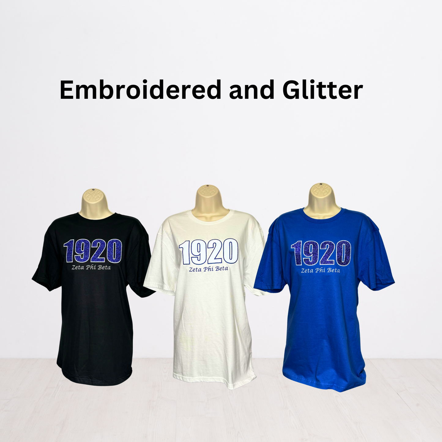 1920 Embroidered Glitter T-Shirt