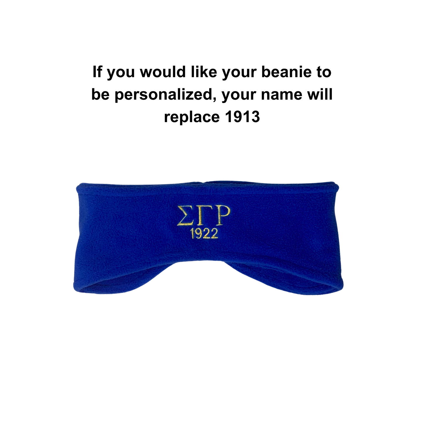 Sigma Gamma Rho Personalized Embroidered Fleece Headbands