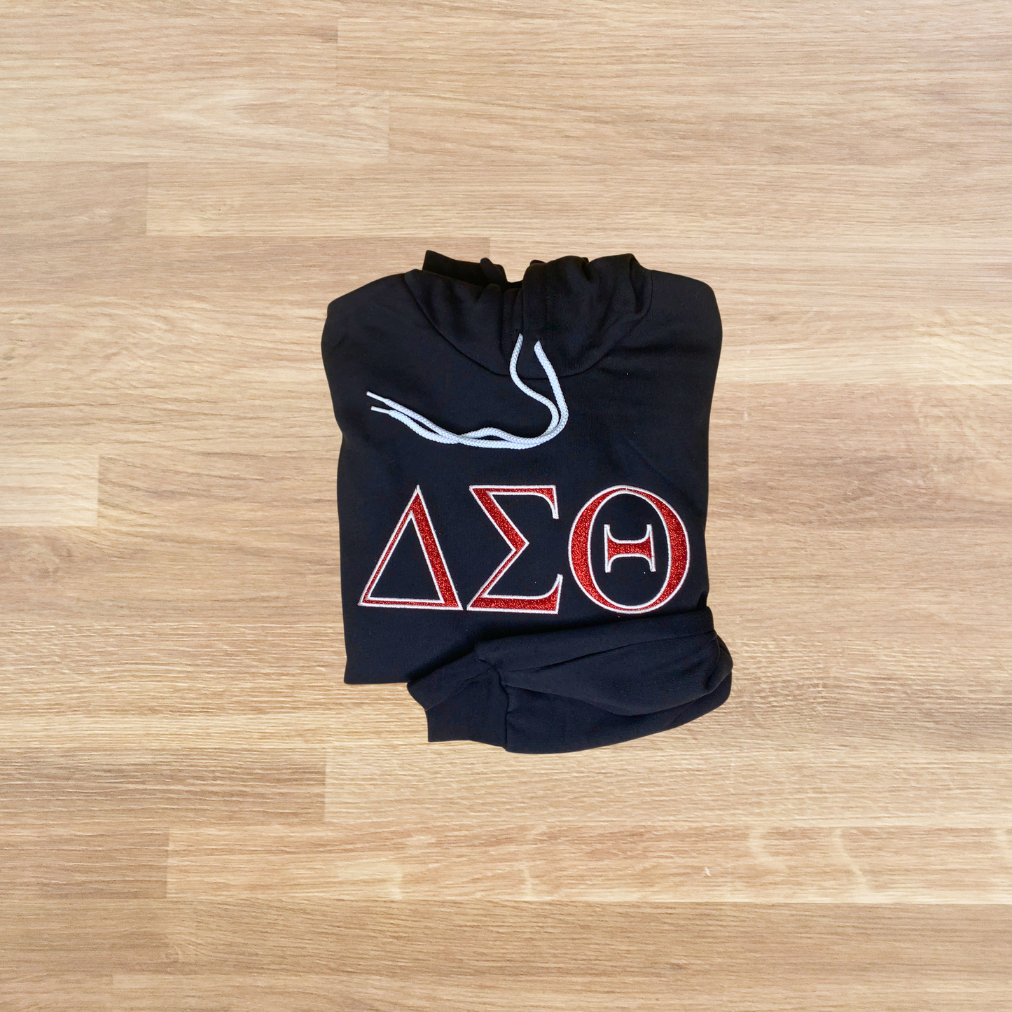 Delta Sigma Theta Embroidered Glitter Hoodie