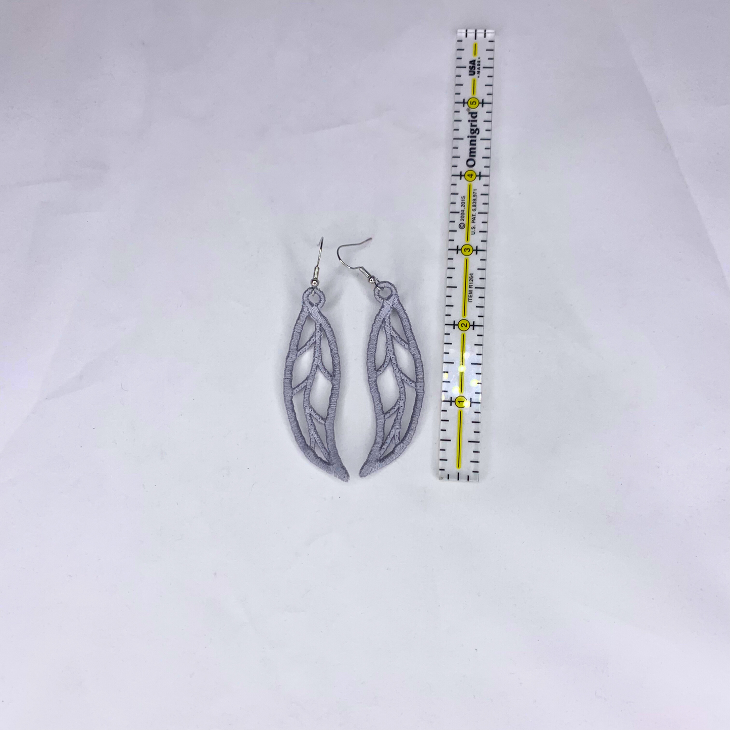 Long Leaves Embroidered Earrings