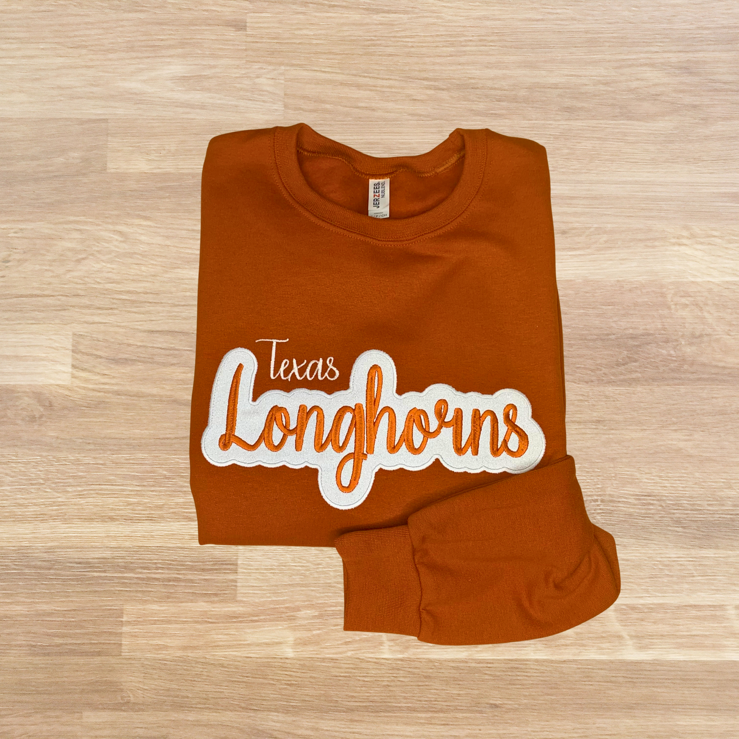 Custom Embroidered Script Glitter Sweatshirt