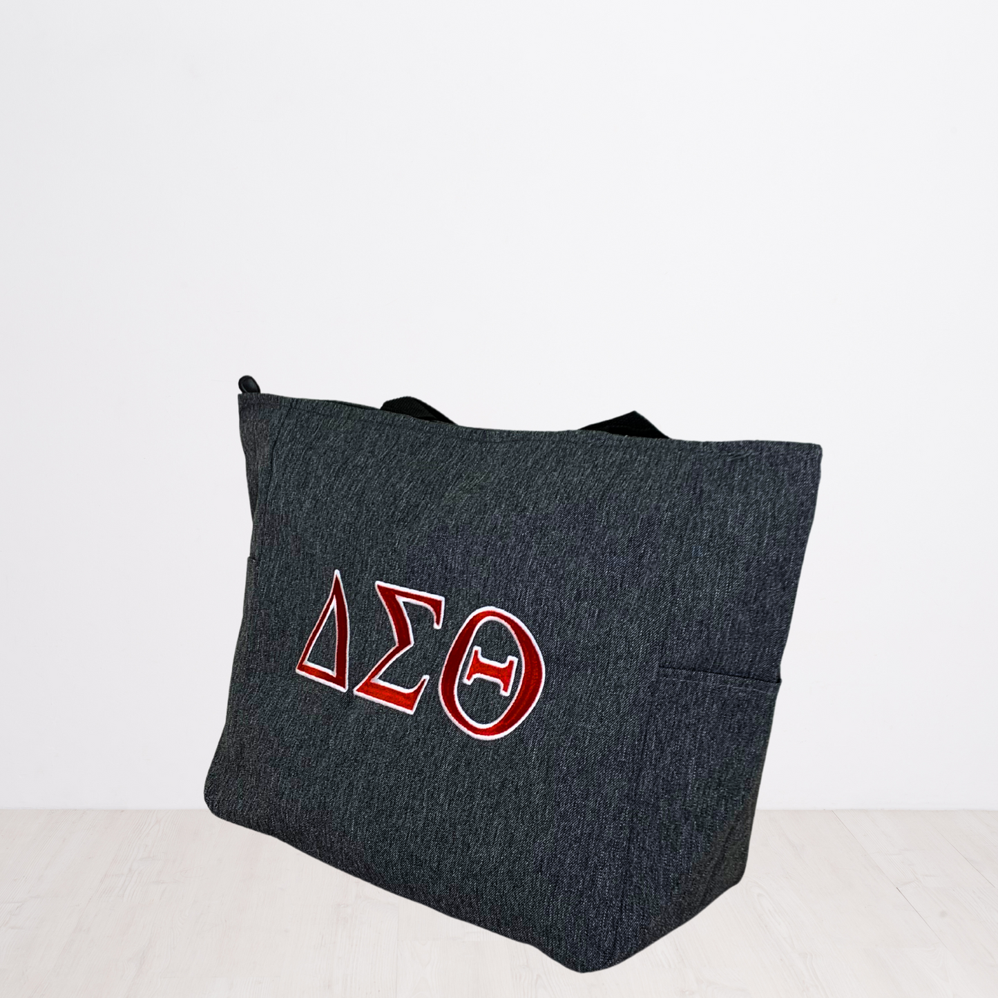 Delta Sigma Theta Personalized Embroidered Zipper Tote Bag